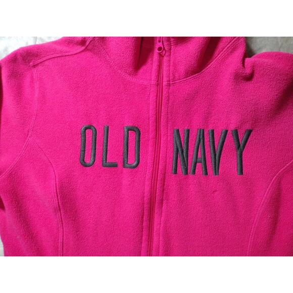 Vintage Y2K Old Navy Sweatshirt Womens Large Pink Full Zip Hoodie Barbiecore - Picture 2 of 11